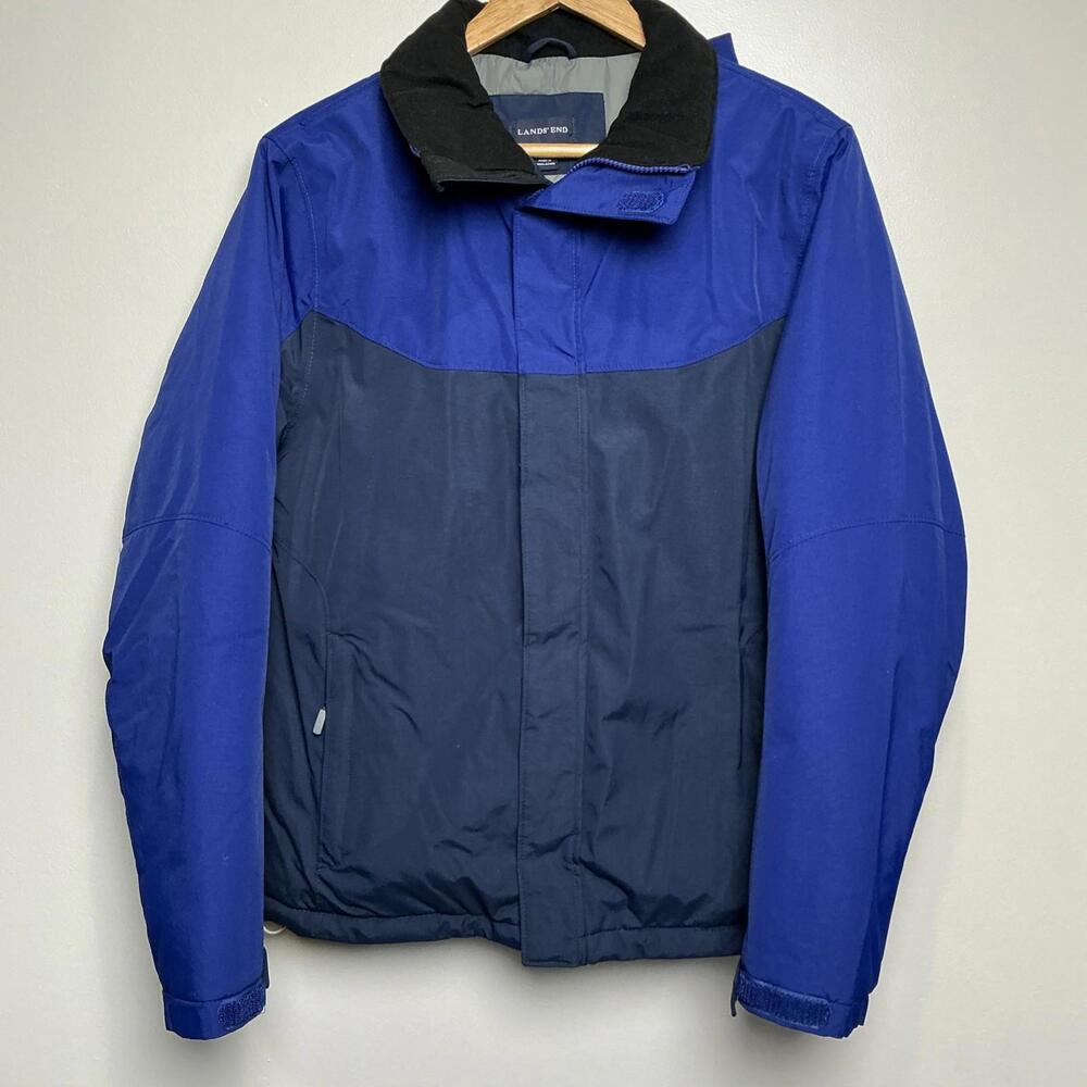 Lands' End Coat Men’s SMALL 34-36 Squall Insulated Waterproof‎ Hood Parka Nylon